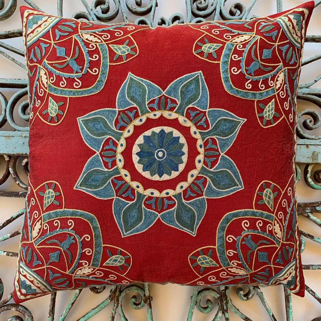 Suzani Silk Cushion-Szn008