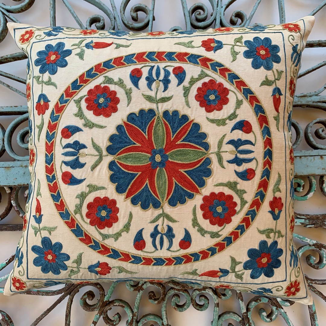 Suzani Silk Cushion-Szn017