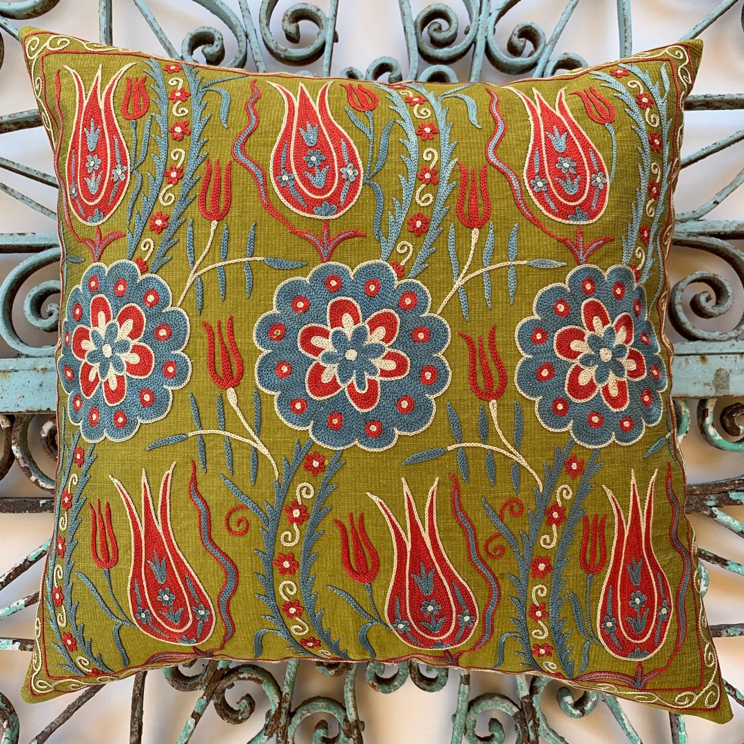 Suzani Silk Cushion-Szn022