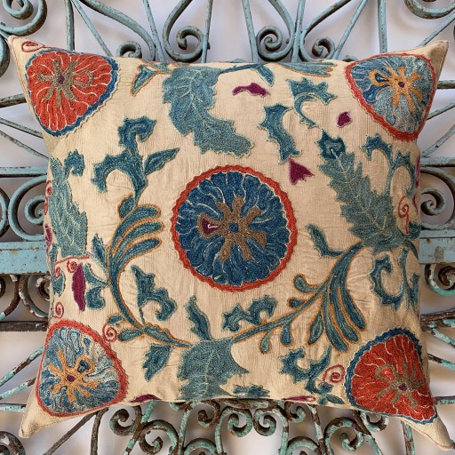 Ottoman Silk Suzani Cushion-Otm002