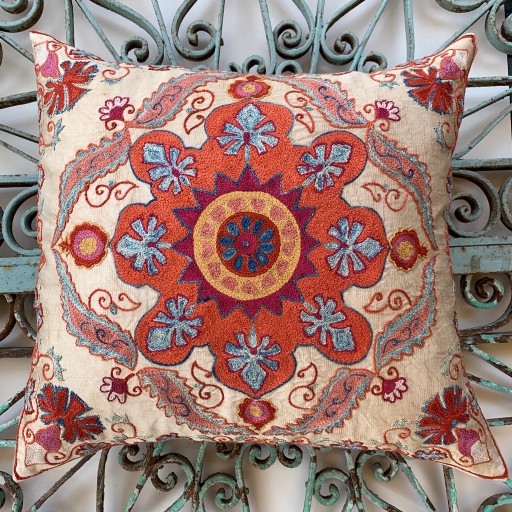 Ottoman Silk Suzani Cushion-Otm008