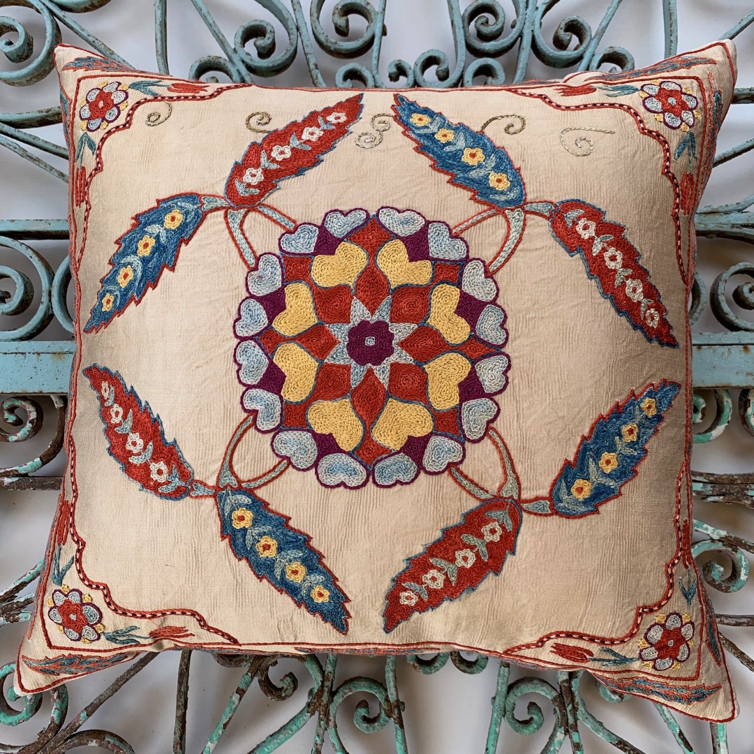 Ottoman Silk Suzani Cushion-Otm009