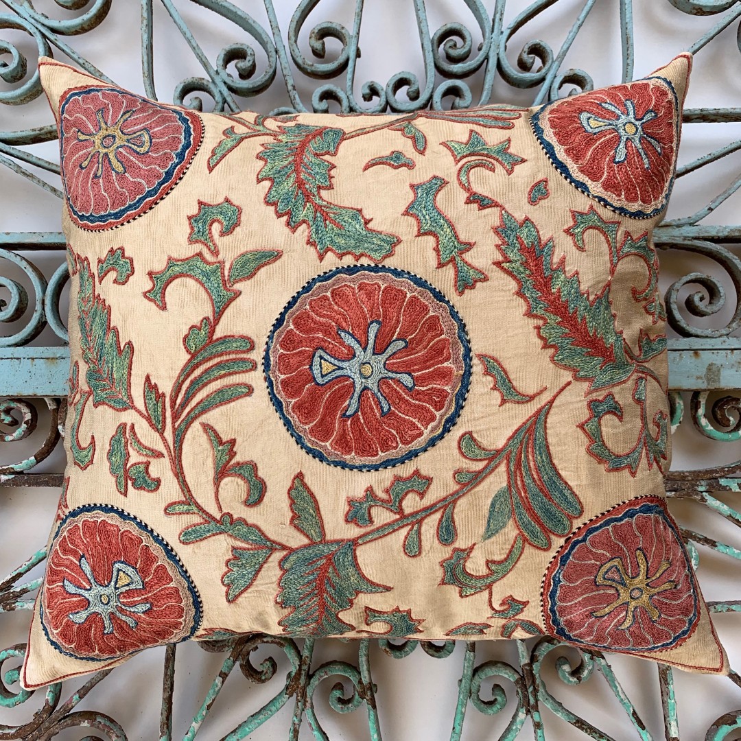 Ottoman Silk Suzani Cushion-Otm010