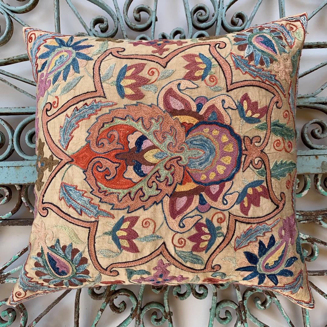 Ottoman Silk Suzani Cushion-Otm012