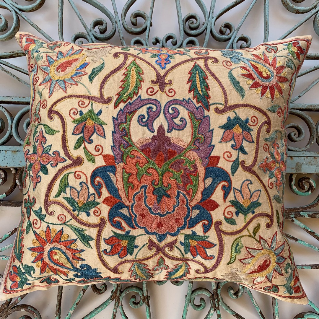 Ottoman Silk Suzani Cushion-Otm016