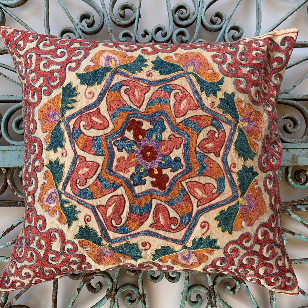 Ottoman Silk Suzani Cushion-Otm018