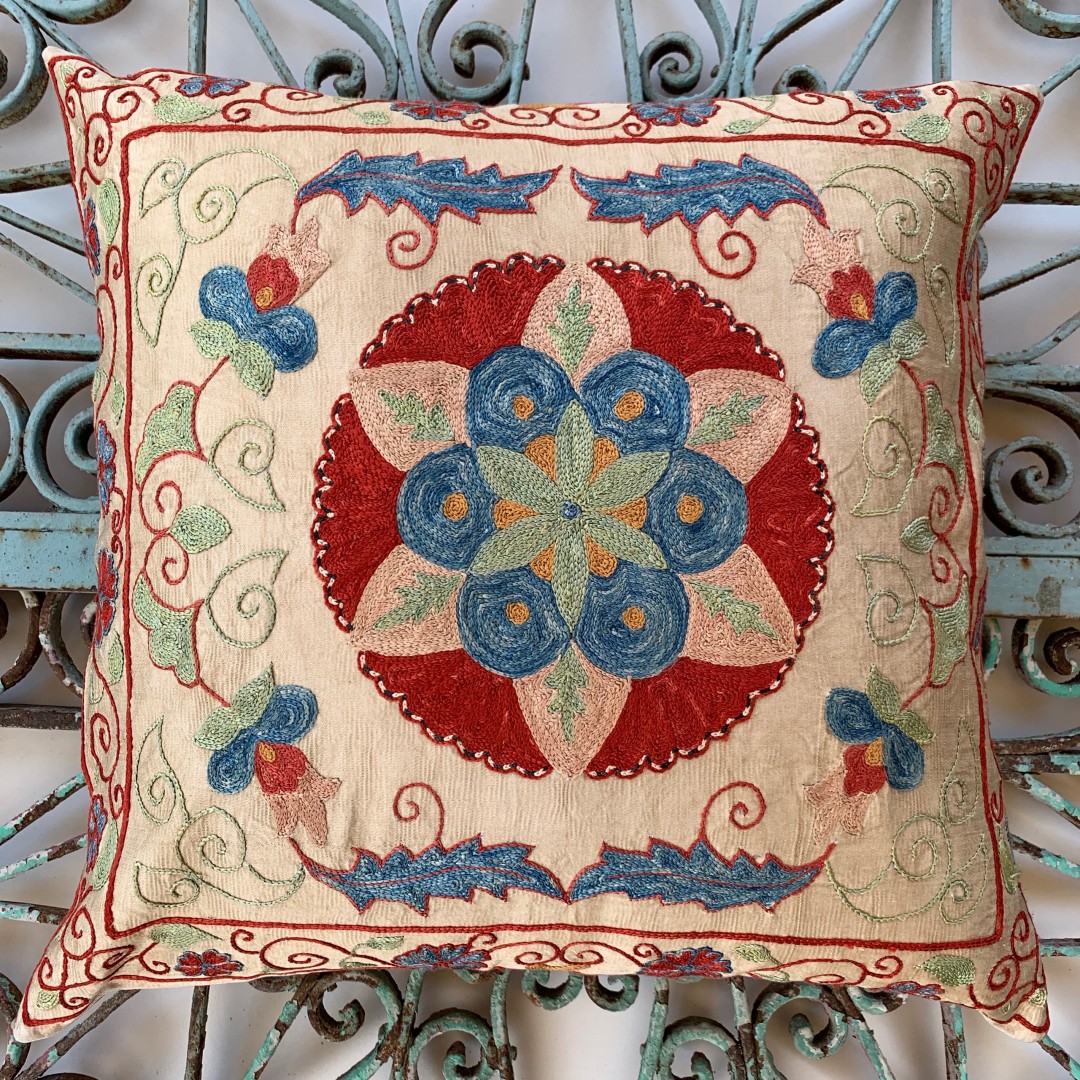 Ottoman Silk Suzani Cushion-Otm019