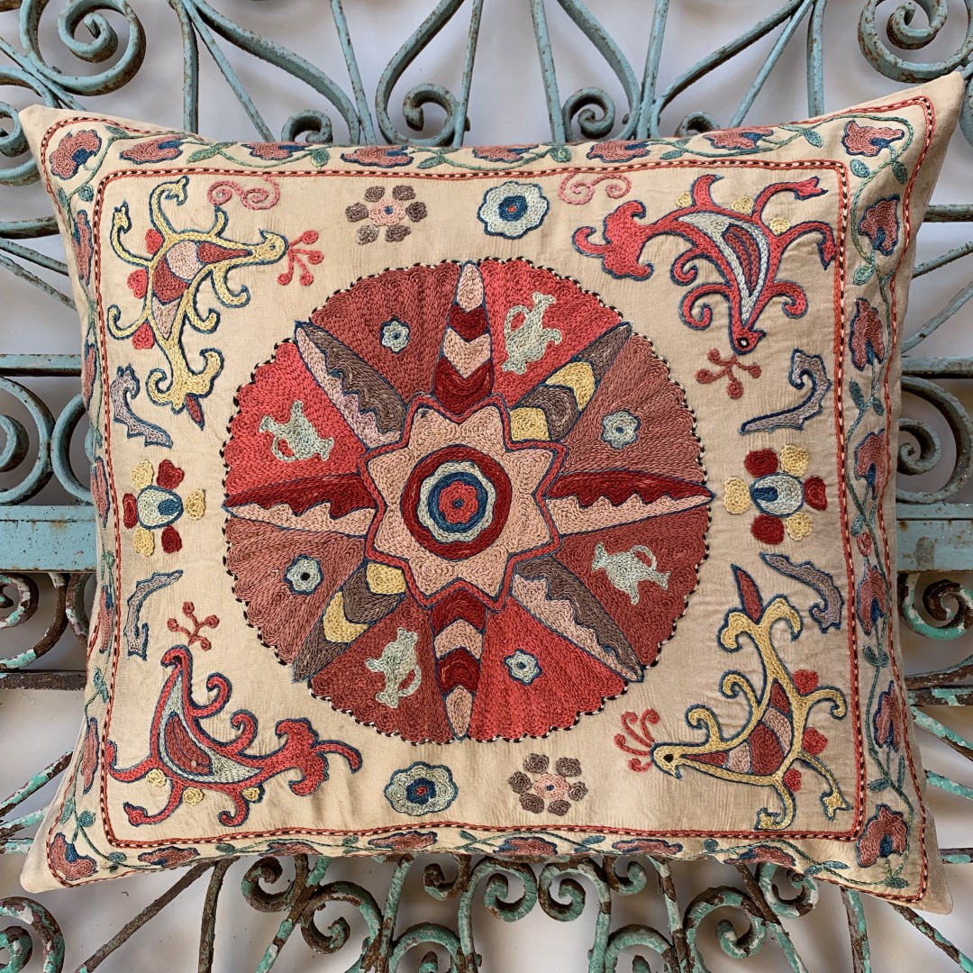 Ottoman Silk Suzani Cushion-Otm022