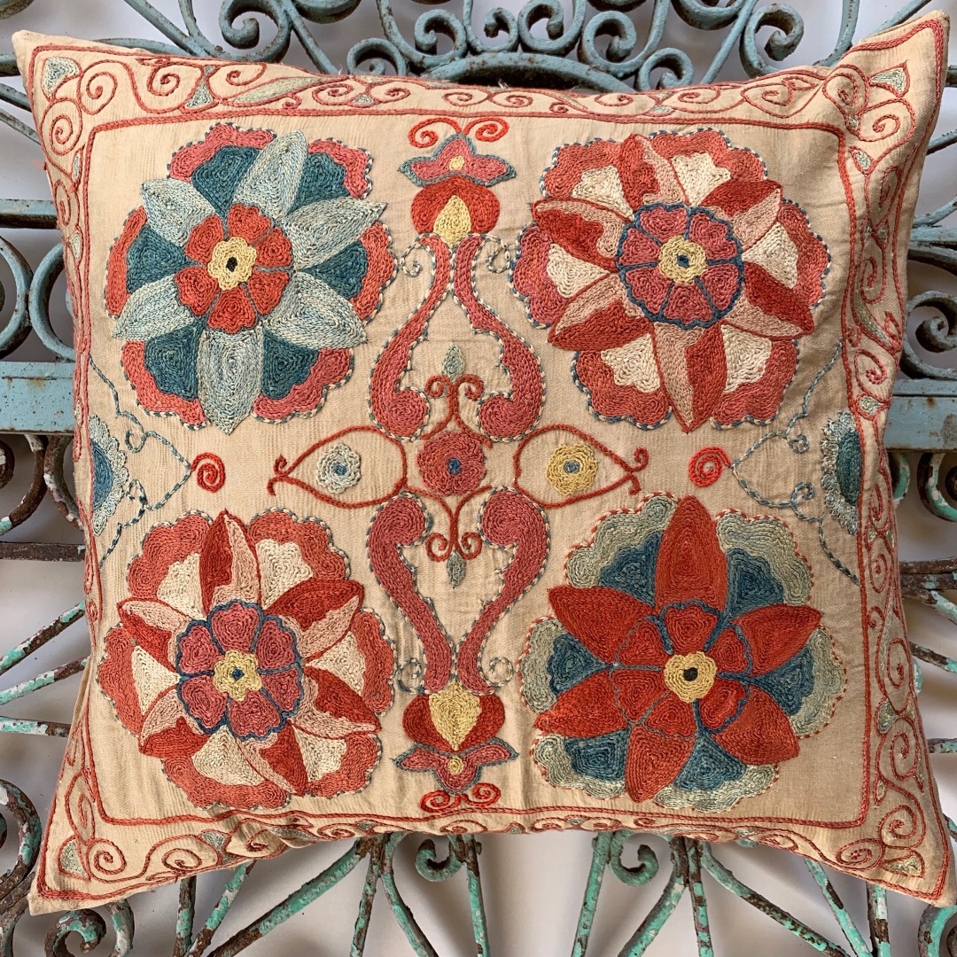 Ottoman Silk Suzani Cushion-Otm024