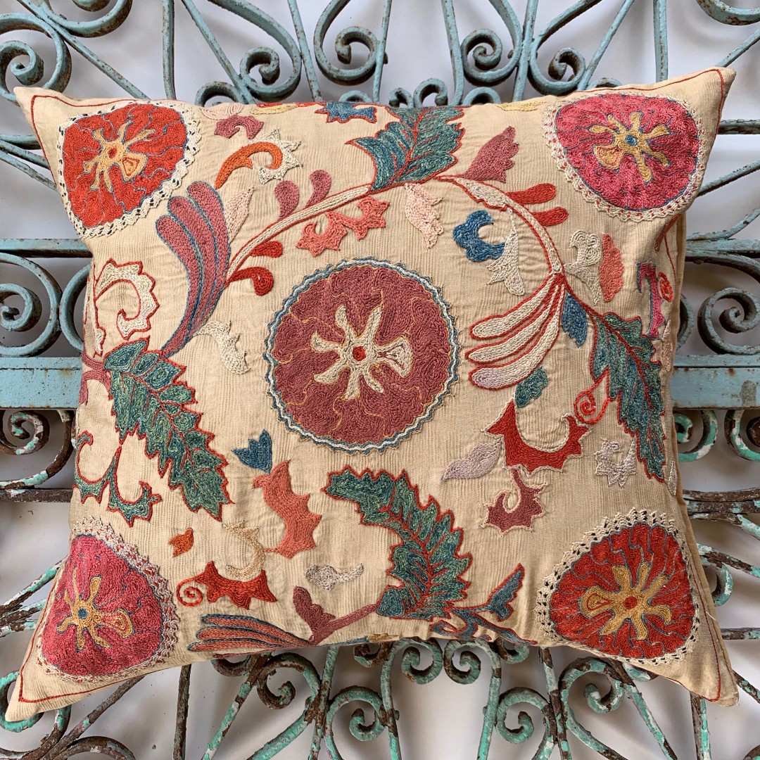 Ottoman Silk Suzani Cushion-Otm026