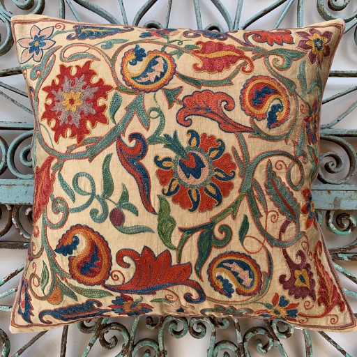 Ottoman Silk Suzani Cushion-Otm027