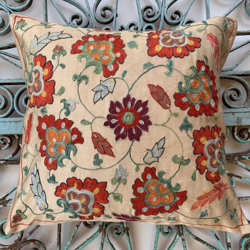 Ottoman Silk Suzani Cushion-Otm028