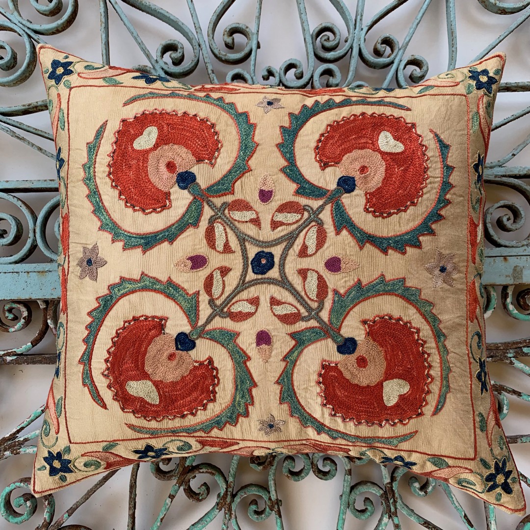 Ottoman Silk Suzani Cushion-Otm029