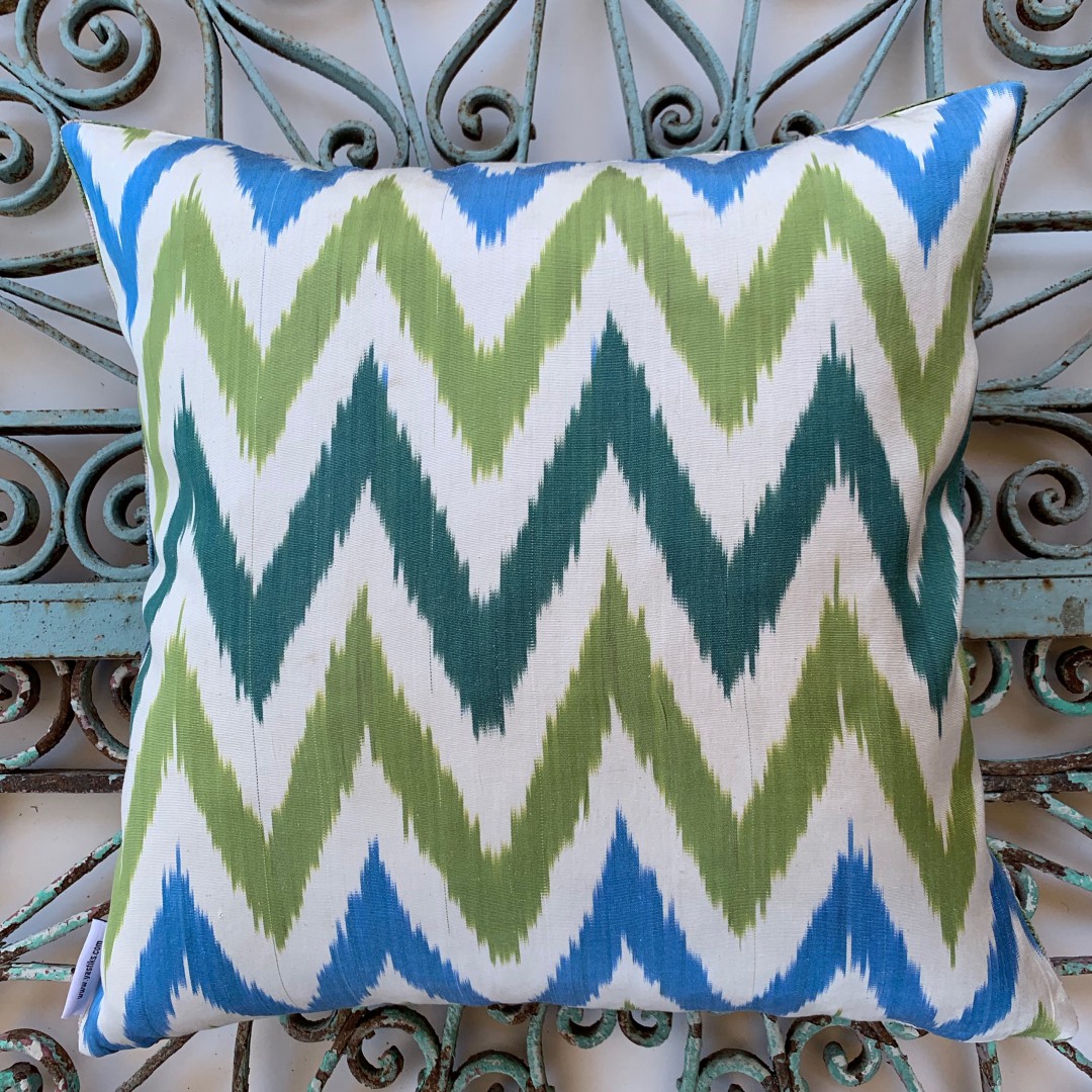 Velvet / Ikat Cushion-Vik006