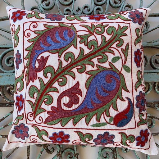 Suzani Silk / Cotton Cushion-Slc002