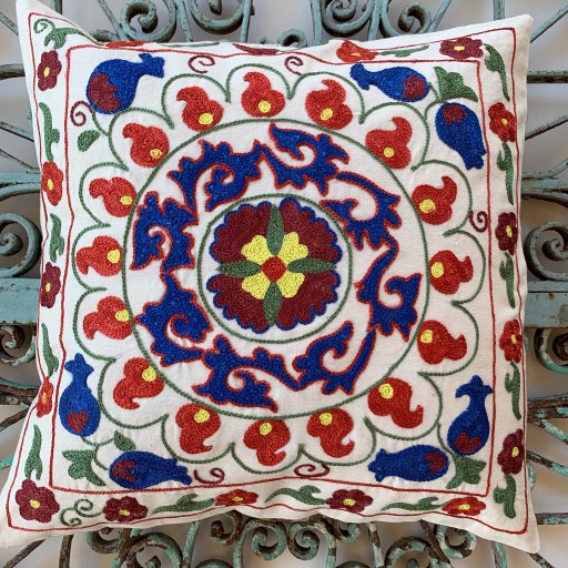 Suzani Silk / Cotton Cushion-Slc003