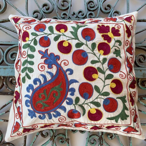 Suzani Silk / Cotton Cushion-Slc005