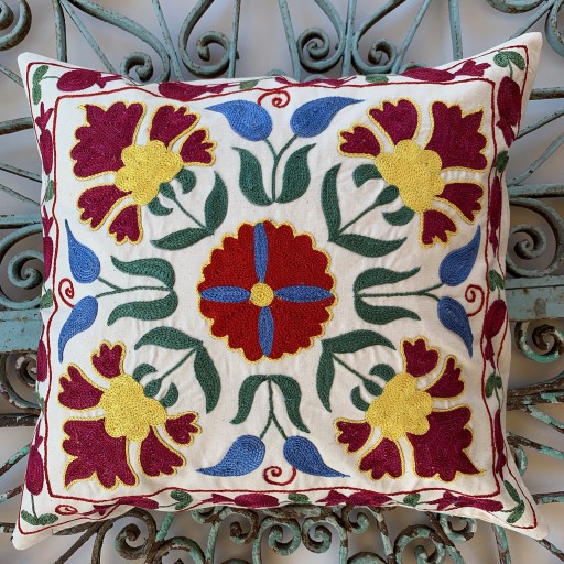 Suzani Silk / Cotton Cushion-Slc006