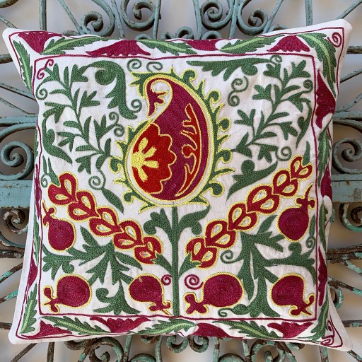 Suzani Silk / Cotton Cushion-Slc007