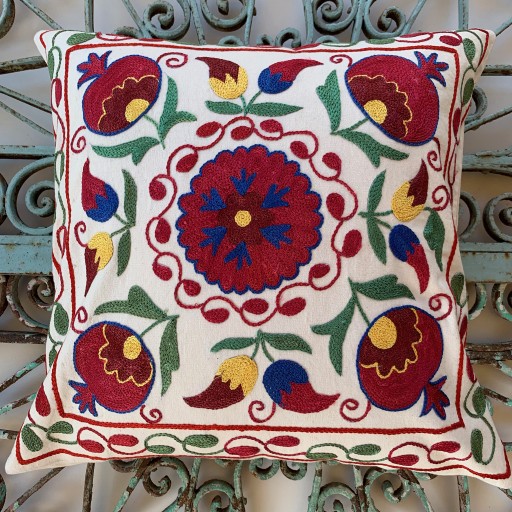 Suzani Silk / Cotton Cushion-Slc008