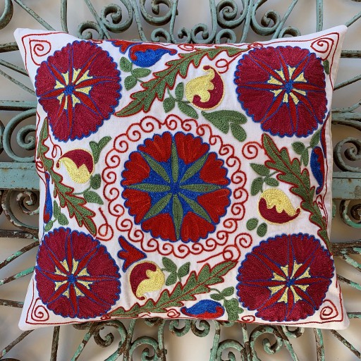 Suzani Silk / Cotton Cushion-Slc011