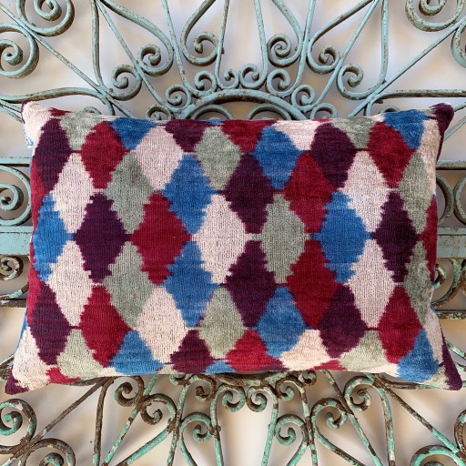 Velvet / Ikat Cushion-Vat001