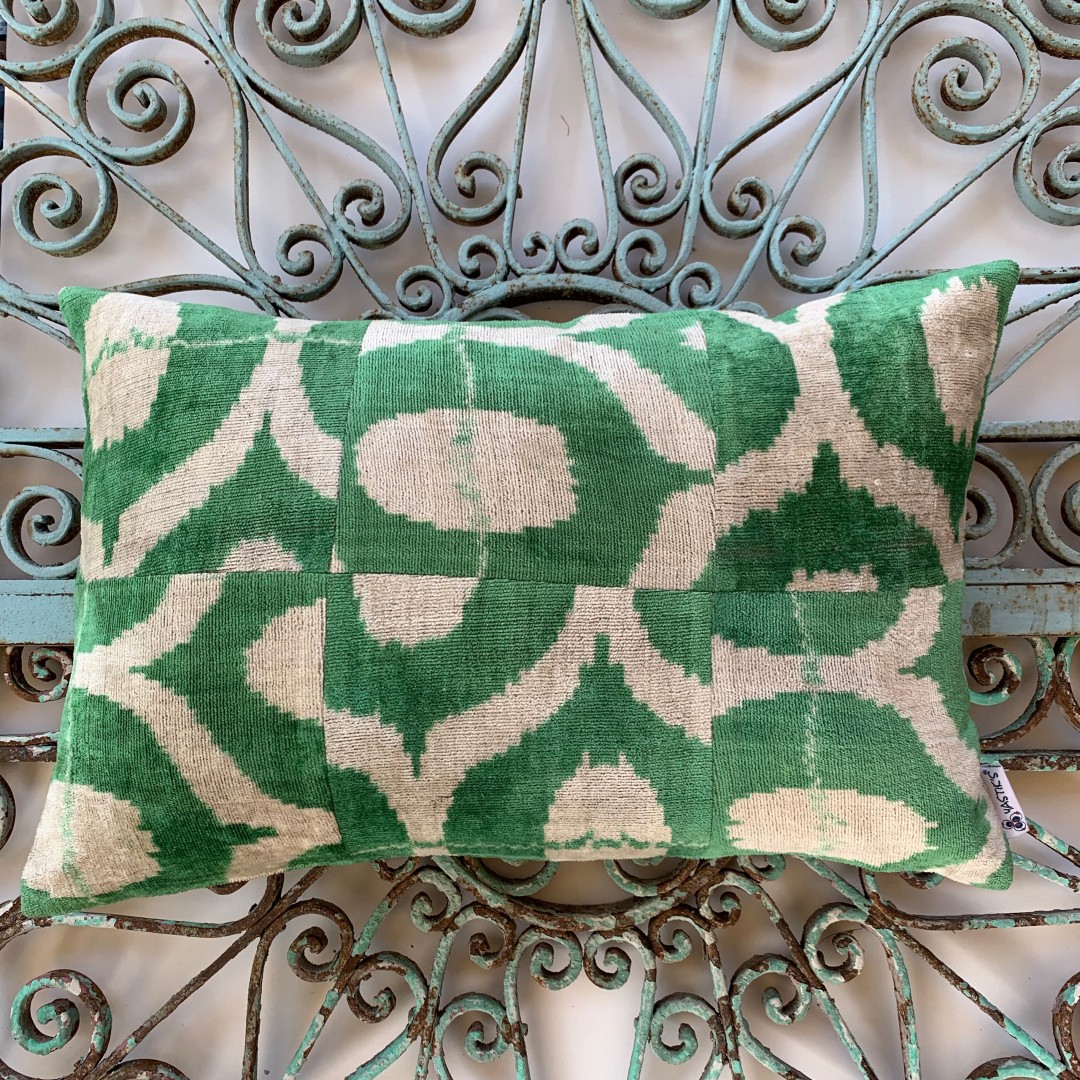 Velvet / Ikat Cushion-Vat014