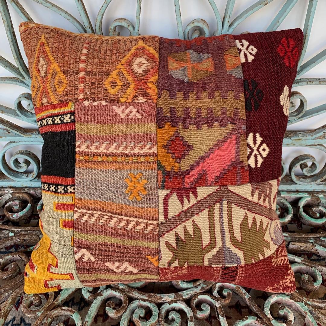 Vintage Patchwork Kilim Yastık PCH038