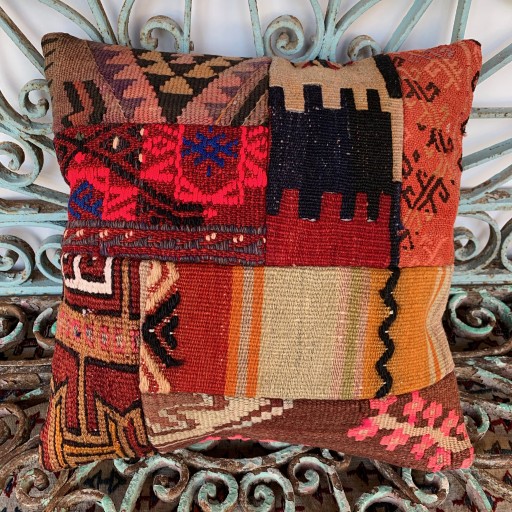 Vintage Patchwork Kilim Cushion-Pch044