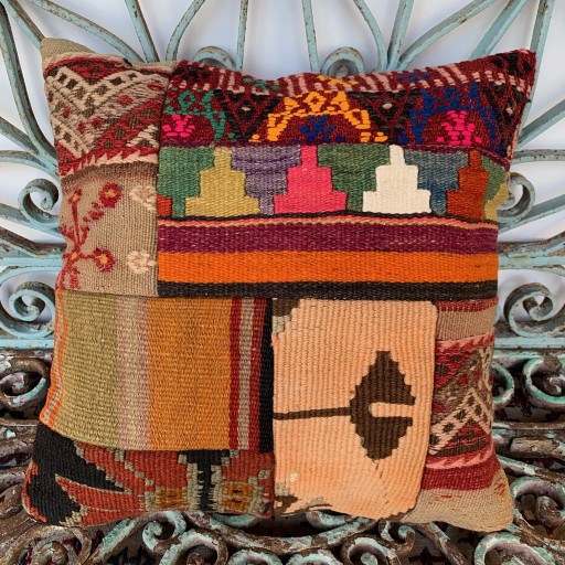 Vintage Patchwork Kilim Cushion-Pch046