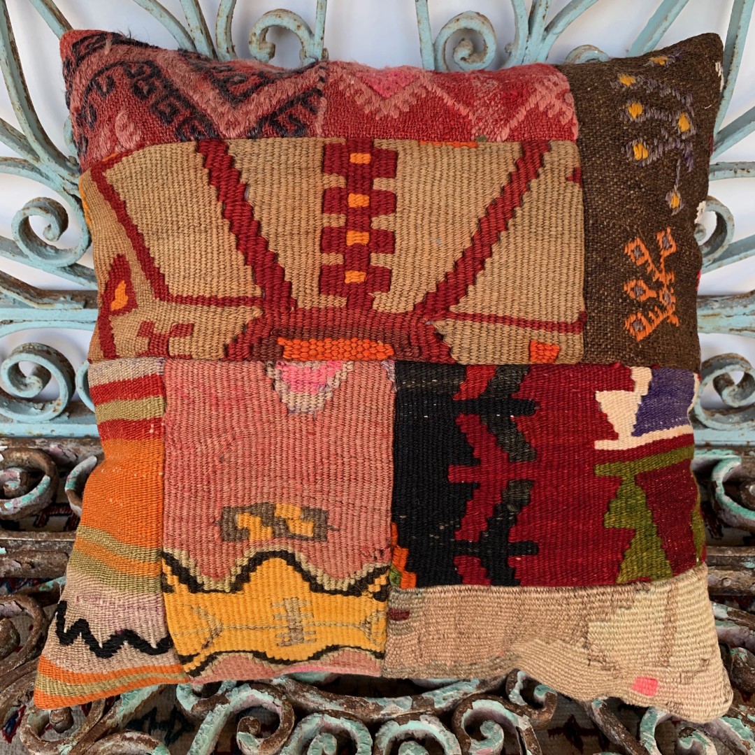 Vintage Patchwork Kilim Cushion-Pch047