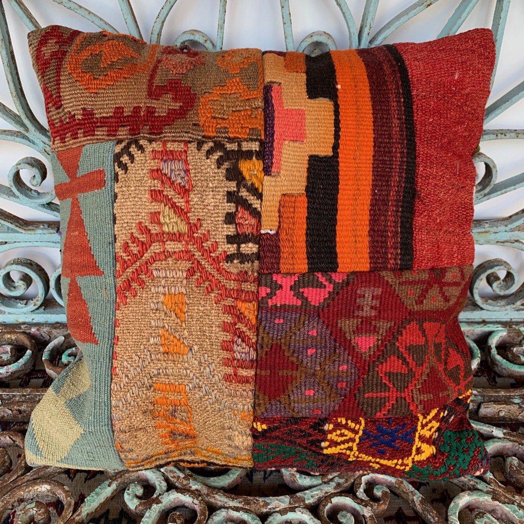 Vintage Patchwork Kilim Cushion-Pch048