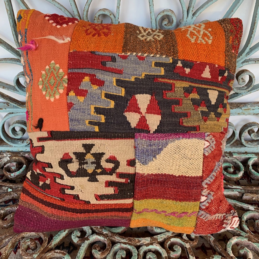 Vintage Patchwork Kilim Yastık PCH059