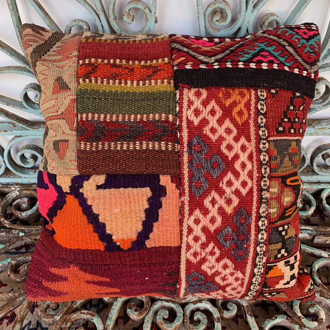 Vintage Patchwork Kilim Yastık PCH061