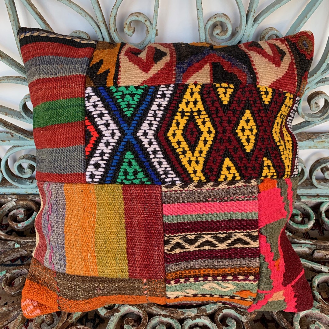 Vintage Patchwork Kilim Yastık PCH062