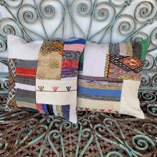 Vintage Combined Patchwork Kilim Cushions-Cmb026