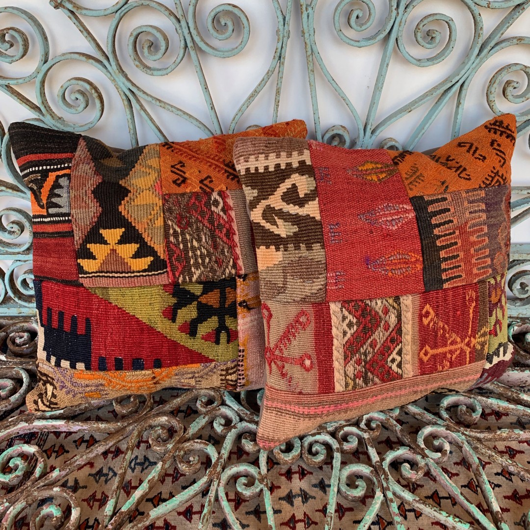 Vintage Combined Patchwork Kilim Cushions-Cmb034