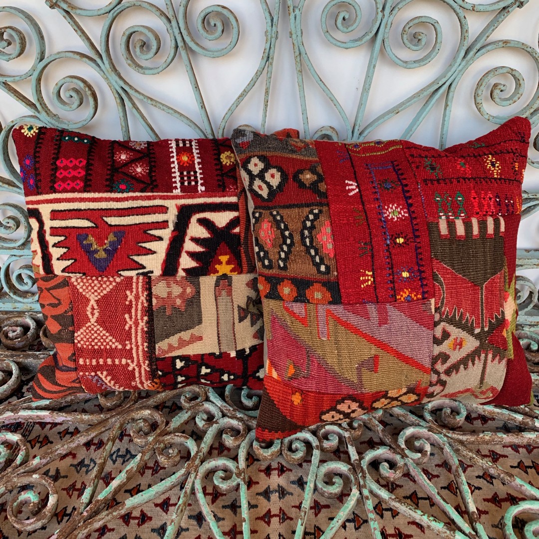 Vintage Combined Patchwork Kilim Cushions-Cmb035