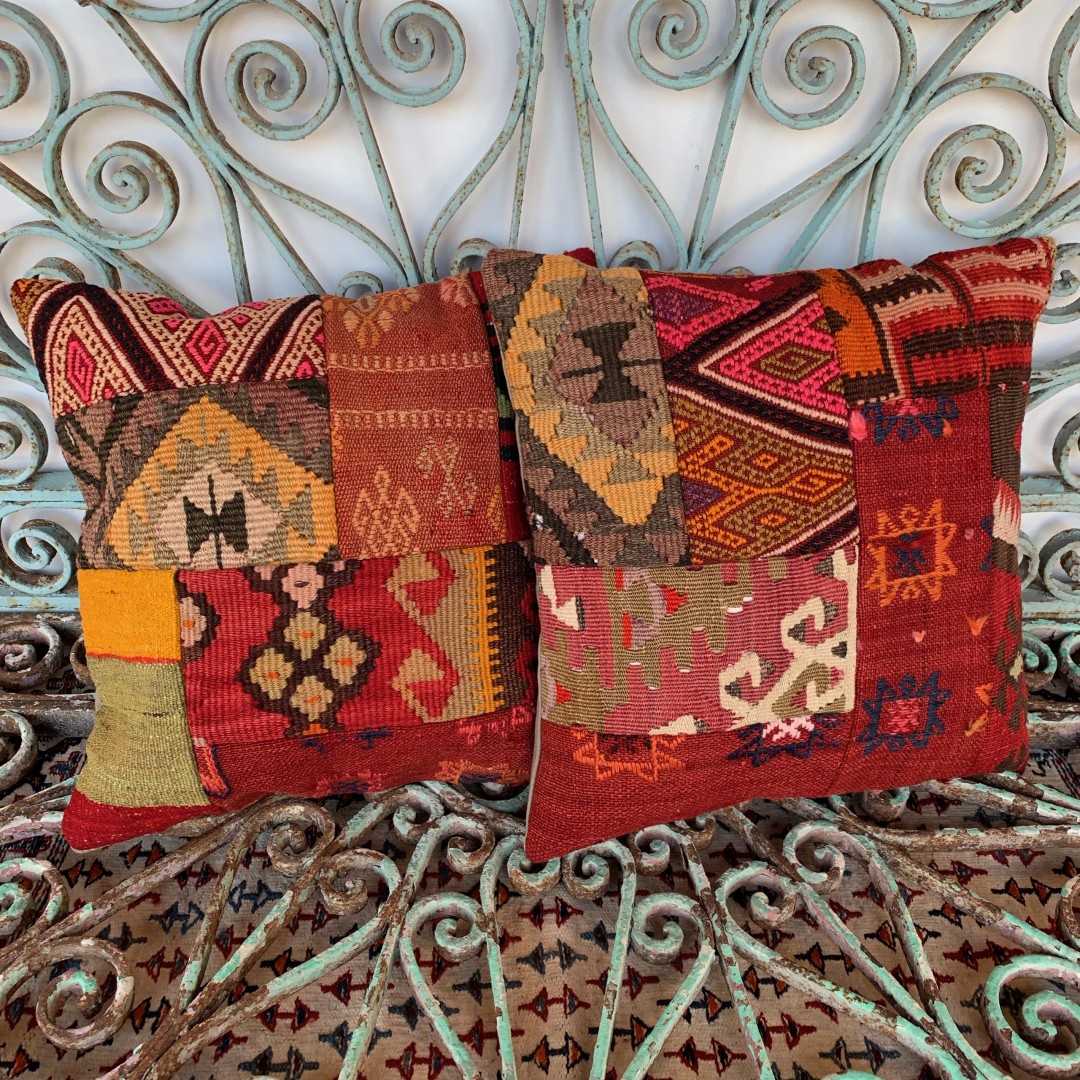 Vintage Combined Patchwork Kilim Cushions-Cmb036