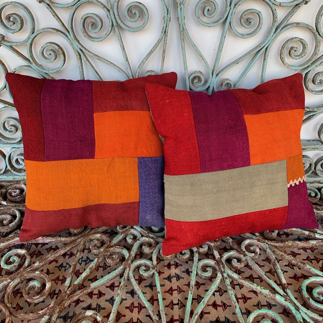 Vintage Combined Patchwork Kilim Cushions-Cmb038