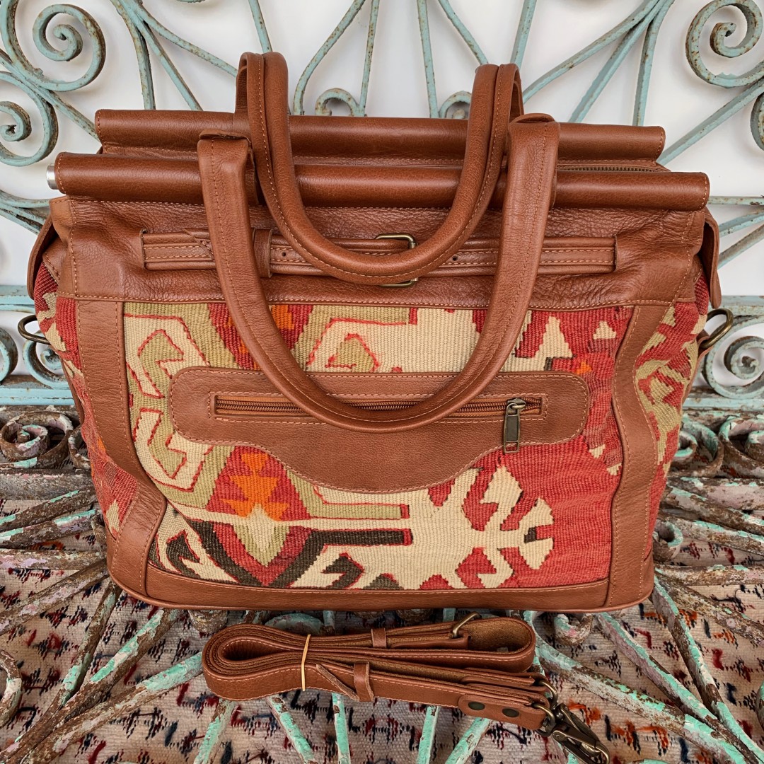 Handmade Leather / Kilim Bag-Bag003