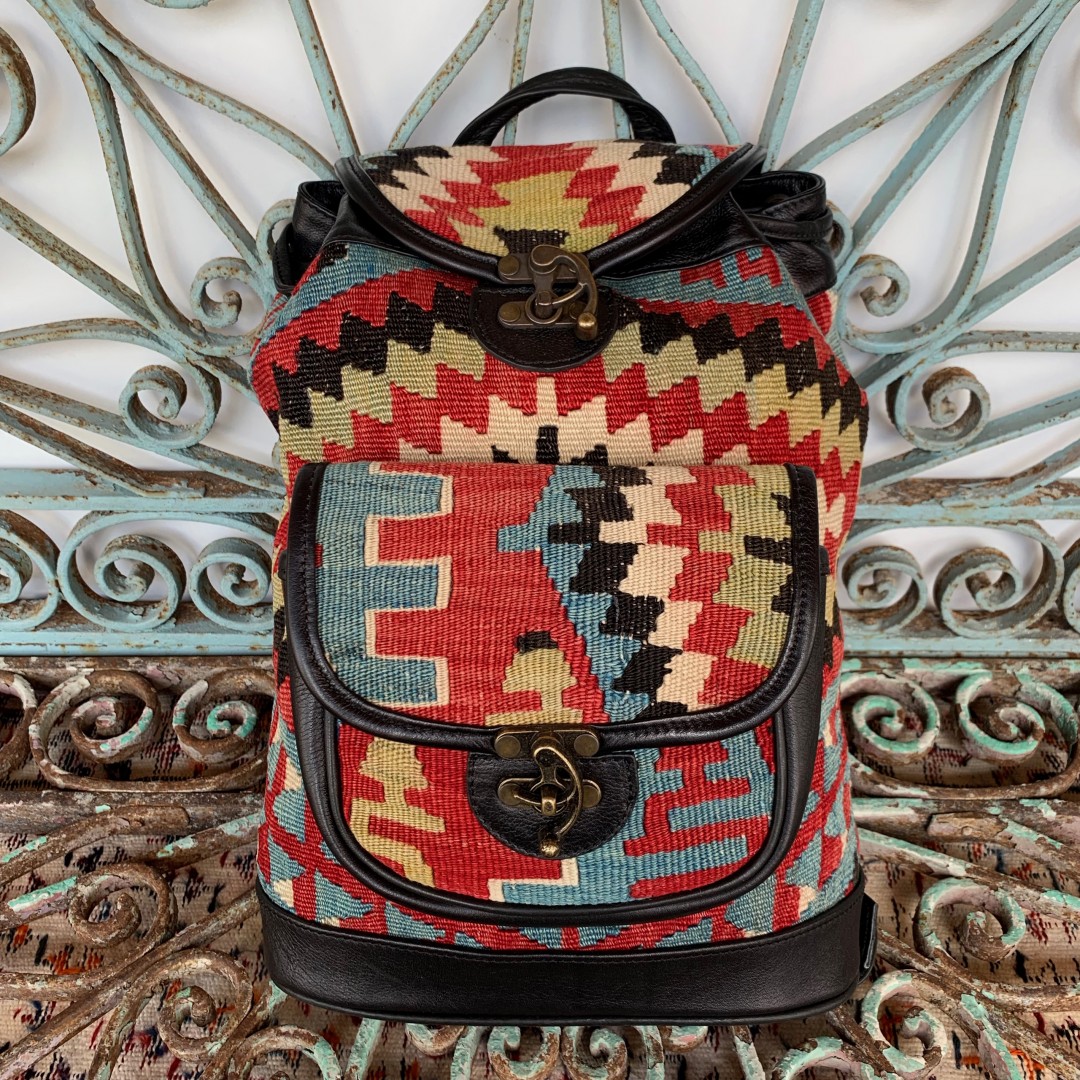 Handmade Leather / Kilim Bag-Bag005