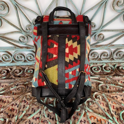 El Yapımı Deri Kilim Çanta BAG005