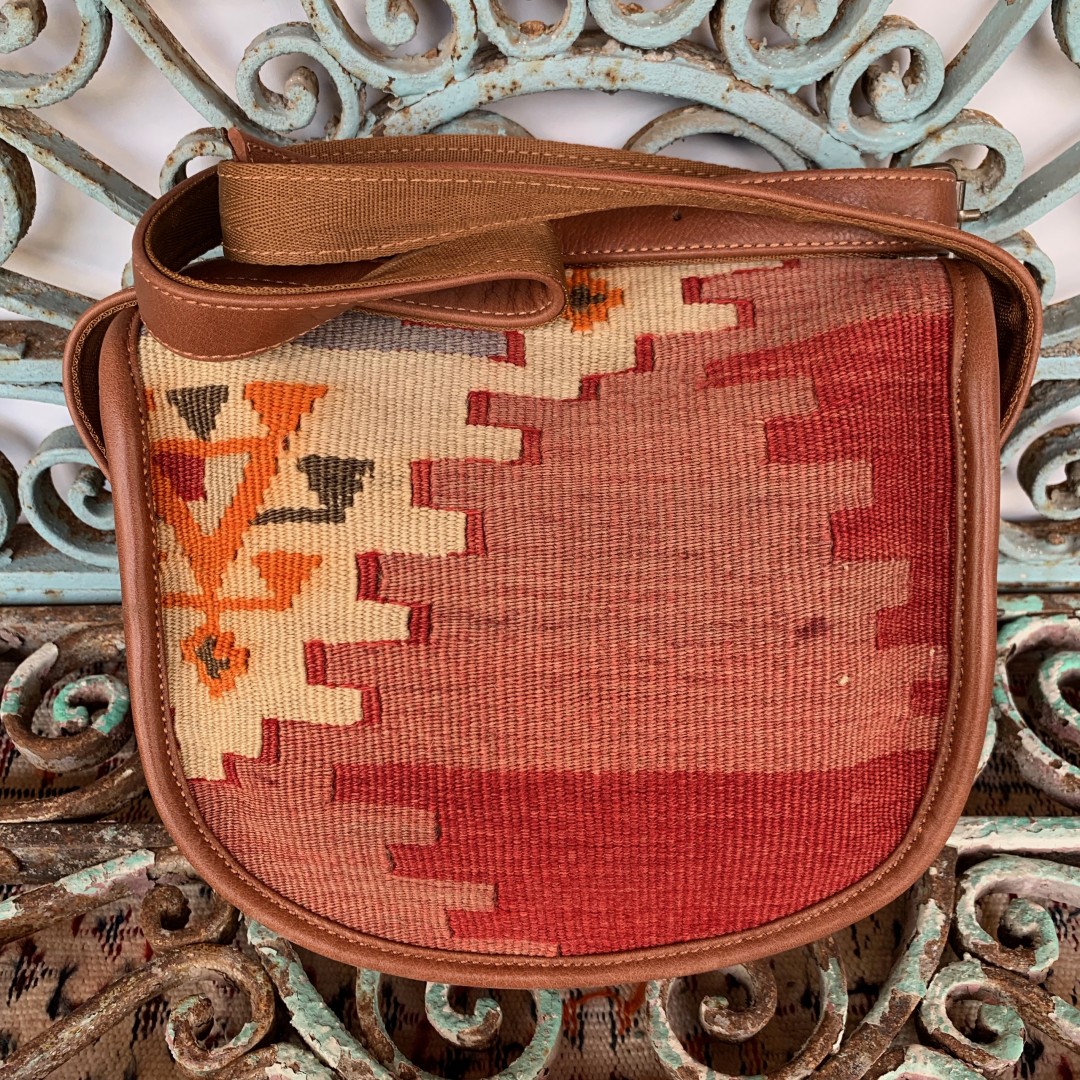 Handmade Leather Kilim Bag-Bag009