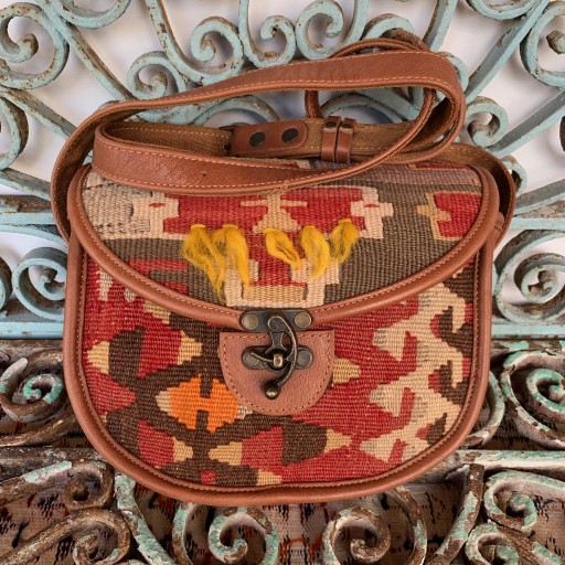 Handmade Leather / Kilim Bag-Bag013