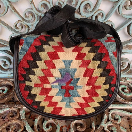 El Yapımı Deri Kilim Çanta BAG014