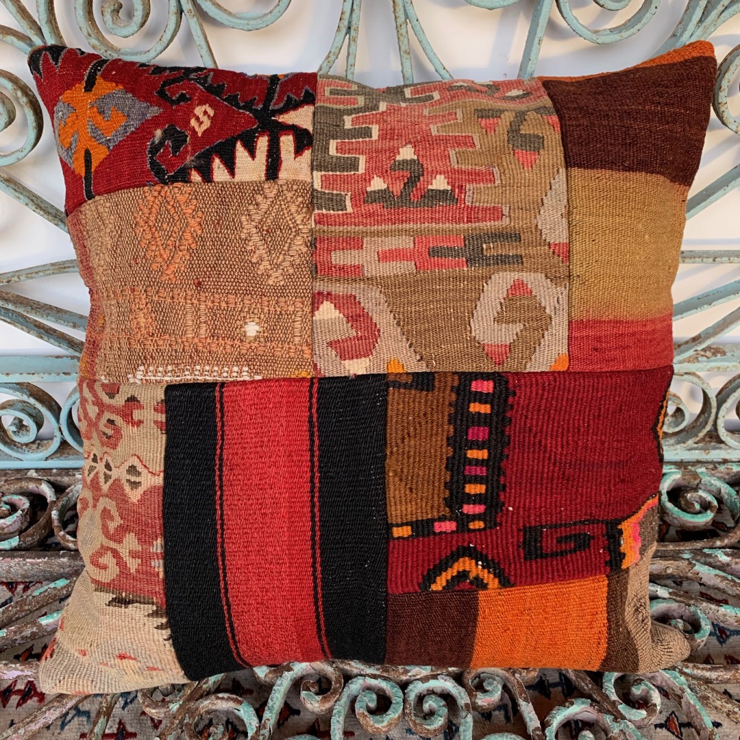 Vintage Patchwork Kilim Cushion-Pch064