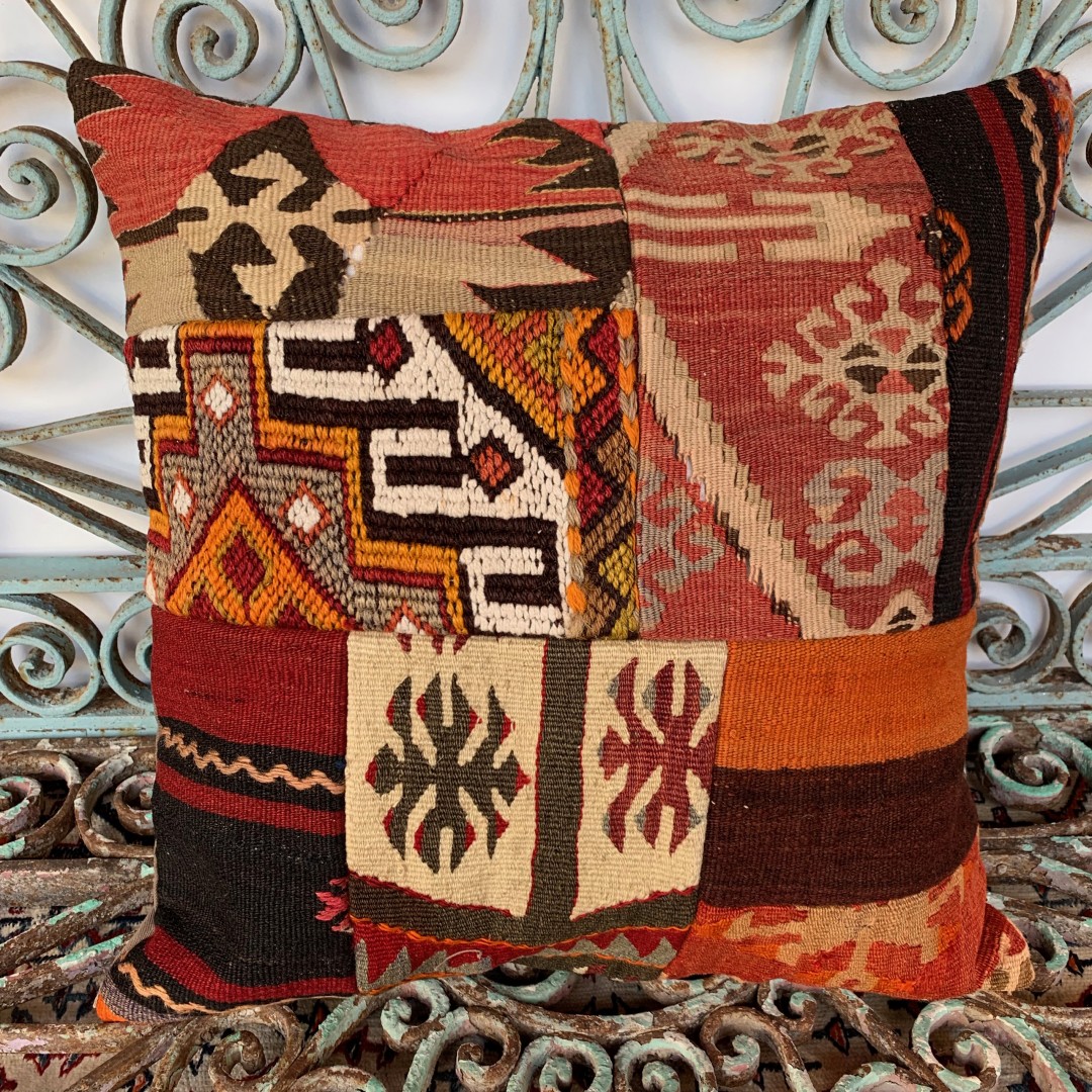 Vintage Patchwork Kilim Yastık PCH071