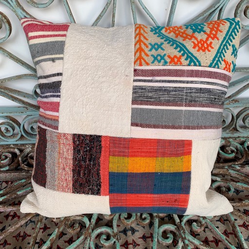 Vintage Patchwork Kilim Yastık PCH077