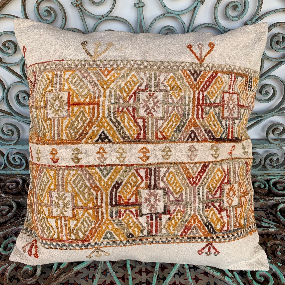 Vintage Kilim Floor Cushion-Klm119